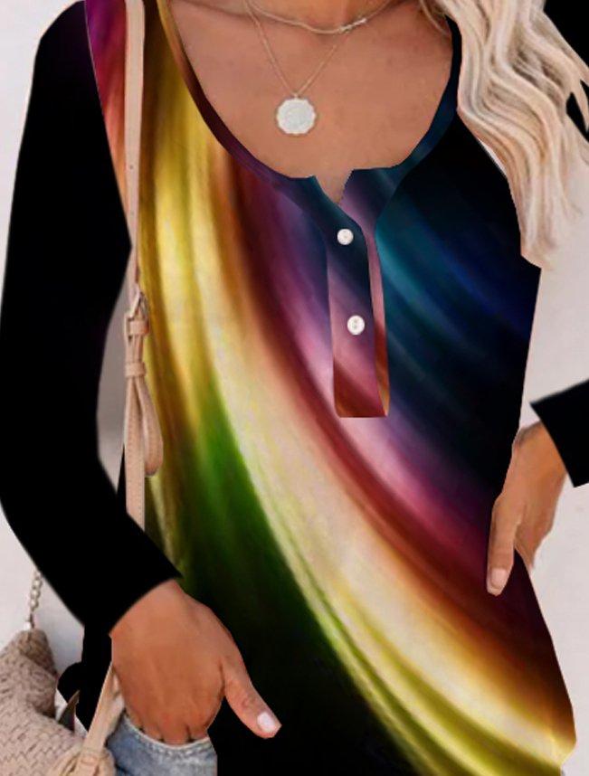 Vacation Geometric Multicolor Winter Shirts & Tops