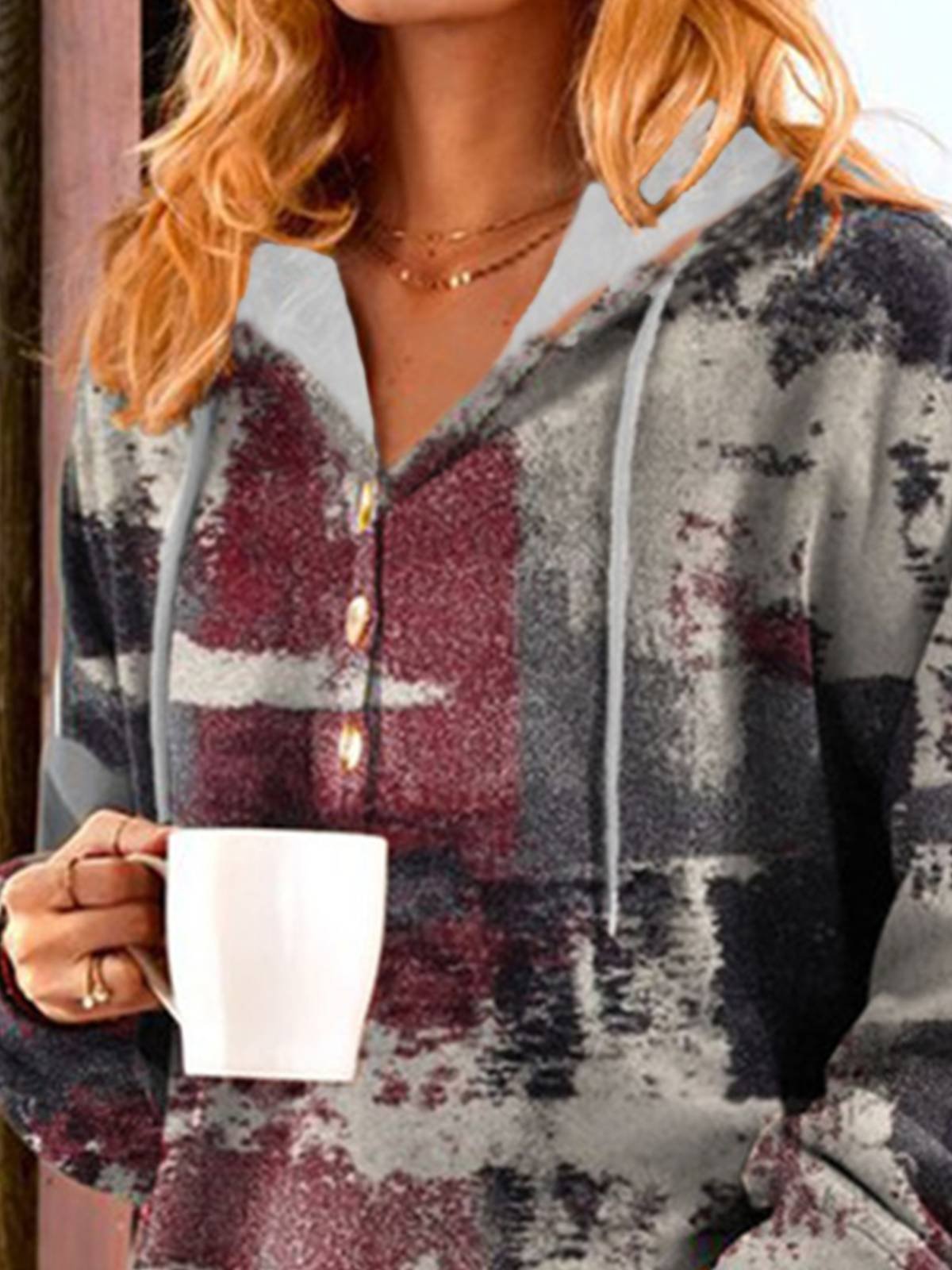 Casual Long Sleeve Printed Sweatshirts