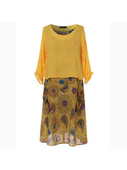 Chiffon Printed Bohemia Long Loose Vacation Dresses