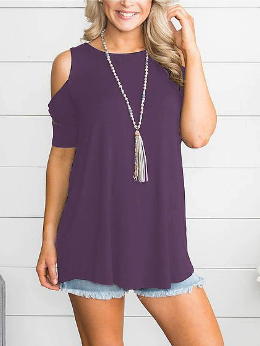 Casual Strapless Knotted Short Sleeve T-Shirt