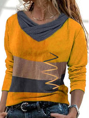 Color Patchwork Long sleeve T-shirts