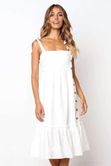 Pure Sleeveless  Fastener Vest Maxi Dresses
