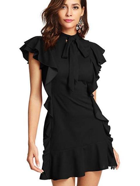 Fashion Falbala Bowknot Skater Dresses