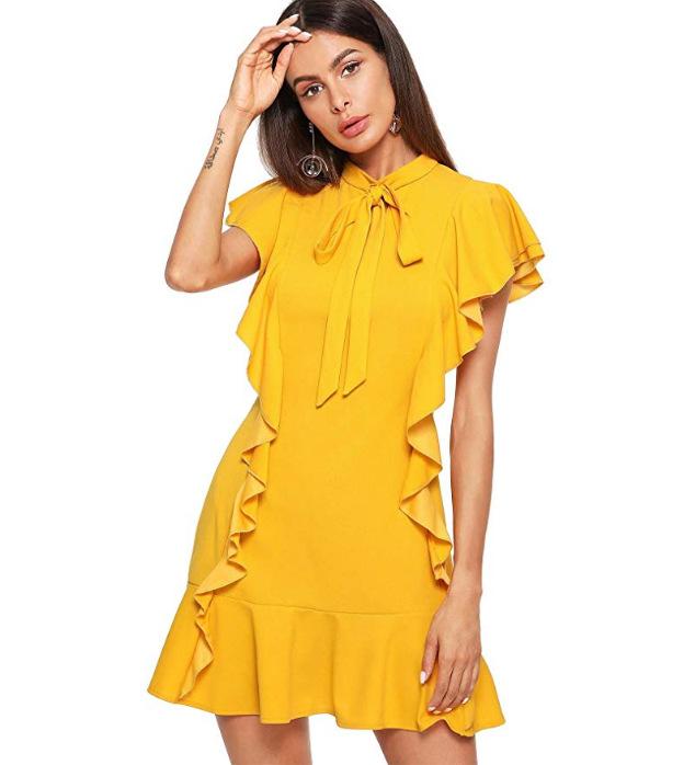 Fashion Falbala Bowknot Skater Dresses