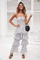 Point Floral Loose Tee Jumpsuits