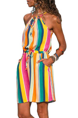 Fashion Lacing Vest Skater Vacation Dresses