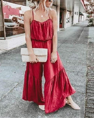 Casual Loose Gored Vest Jumpsuits