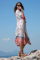 New Floral Lacing  Cardigan Maxi Dresses