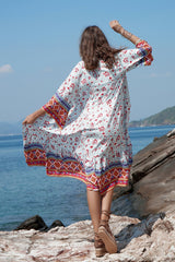 New Floral Lacing  Cardigan Maxi Dresses