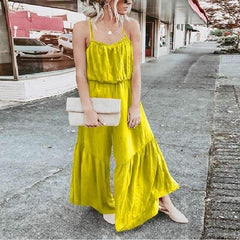 Casual Loose Gored Vest Jumpsuits