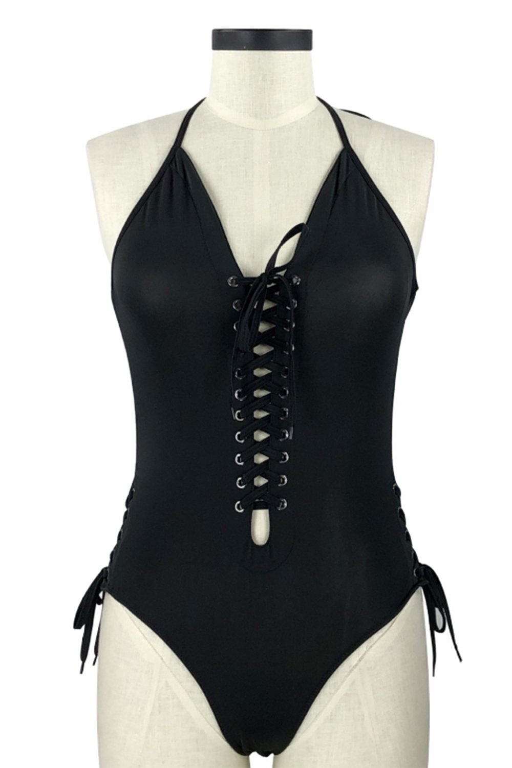 Deep V Sling Triangle One-Piece Swimsuit