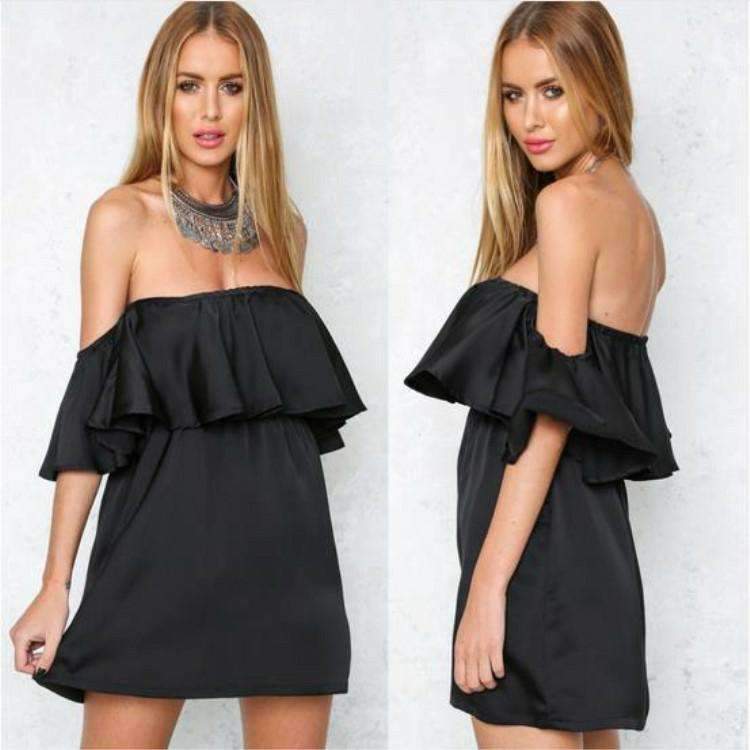 Sexy Off shoulder Falbala Skater Dresses