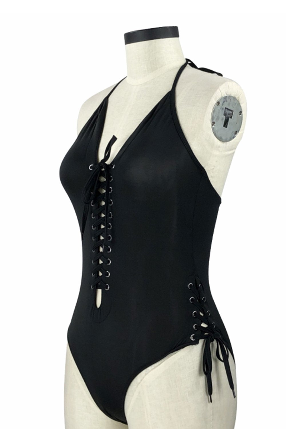 Deep V Sling Triangle One-Piece Swimsuit