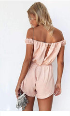 Sexy Off shoulder Elastic waist Jumpsuits