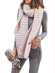 Solid Knitted Warm Daily Woman Scarf