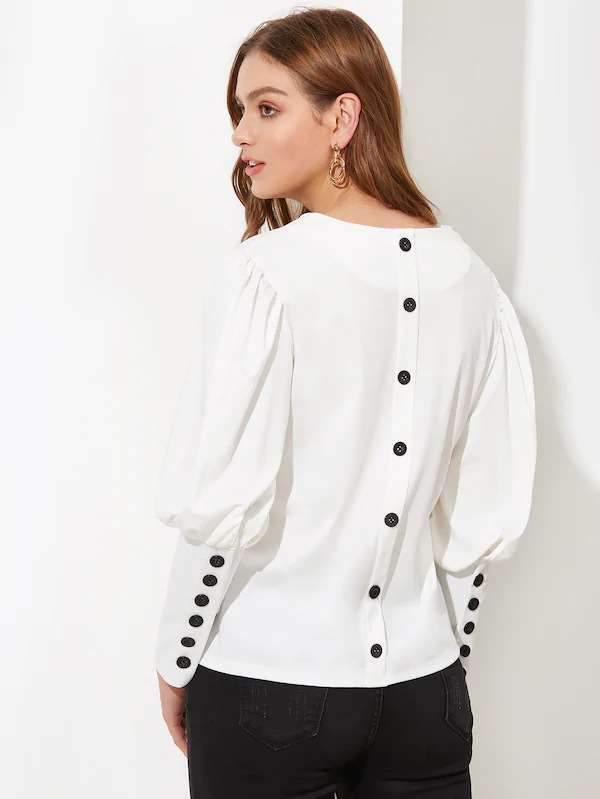 Pure Single-breasted Blouses