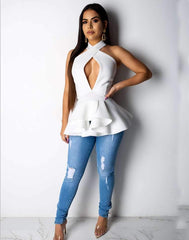 Sexy Backless  Falbala Blouses