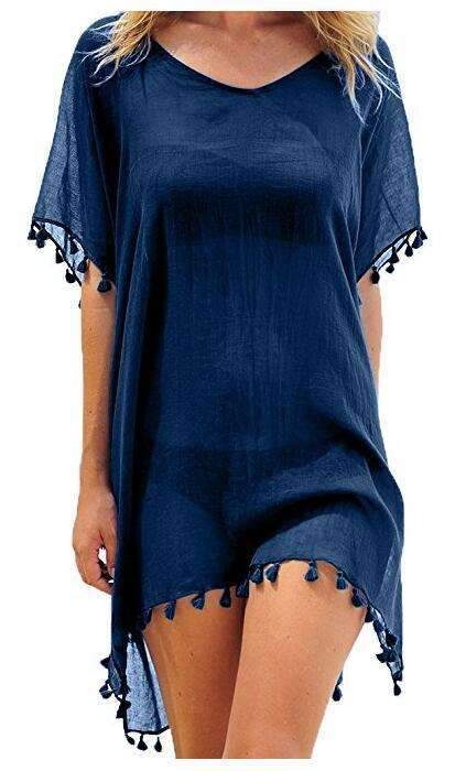 Casual Pure Round neck Macrame Short sleeve Overall