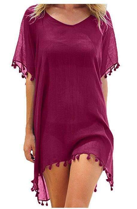 Casual Pure Round neck Macrame Short sleeve Overall