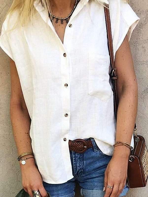 Casual Lapel Loose Blouses