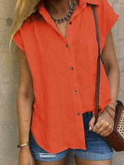 Casual Lapel Loose Blouses