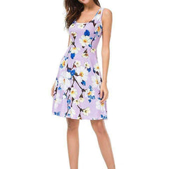 Fashion Print Sleeveless Vest Shift Dresses