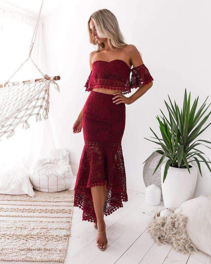 Sexy Off shoulder Lace Suits Bodycon Dresses