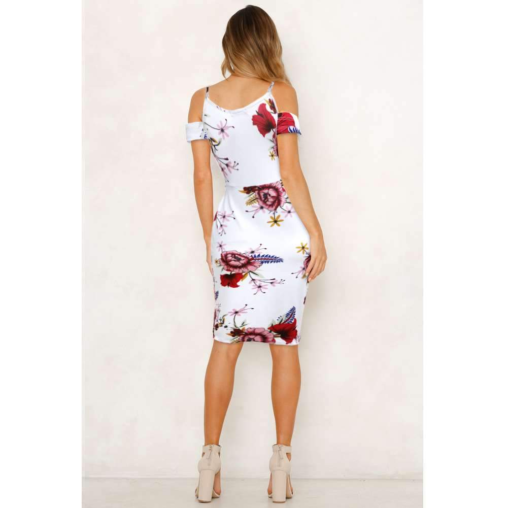 Sexy Off shoulder Print Vest Bodycon Dresses