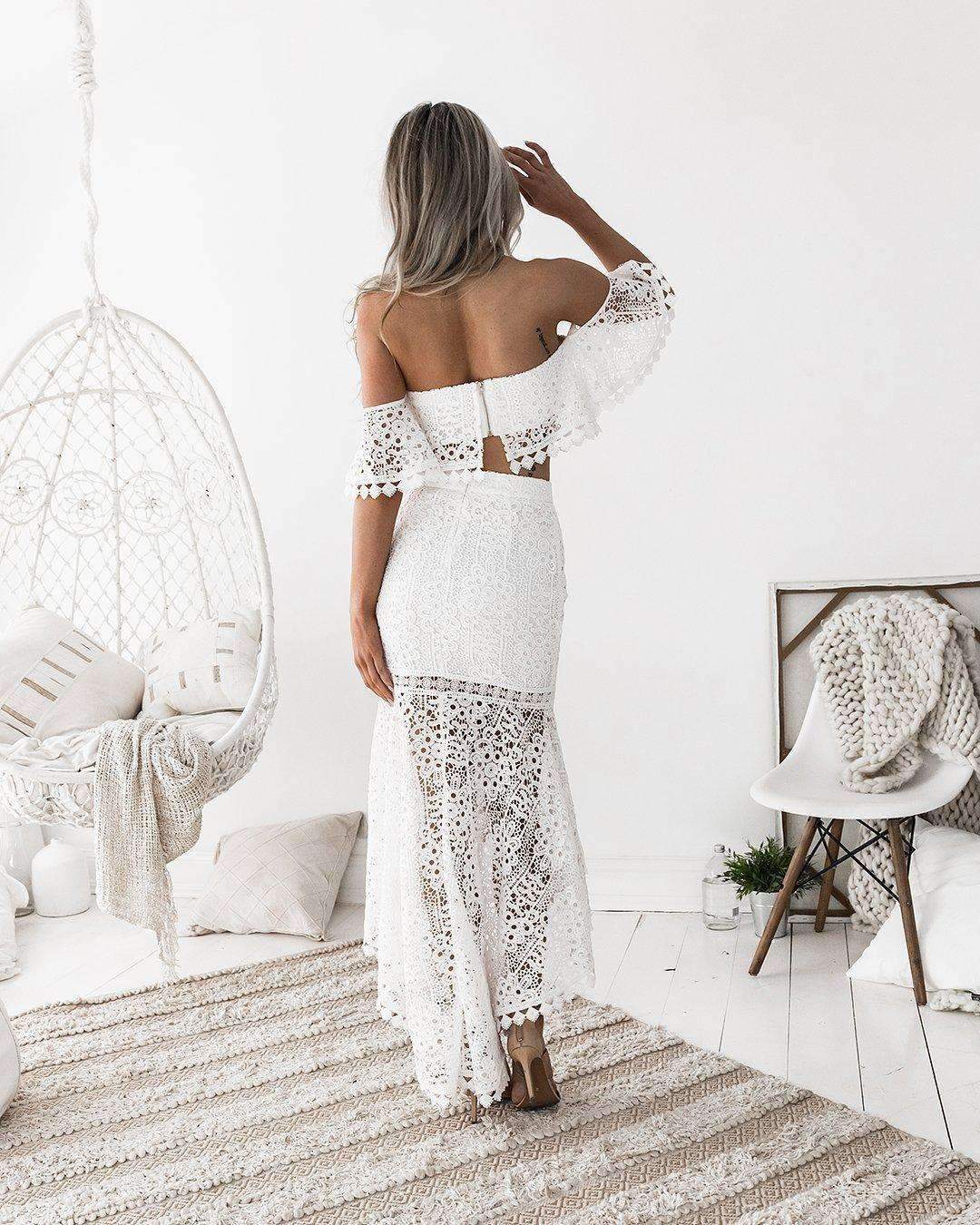 Sexy Off shoulder Lace Suits Bodycon Dresses