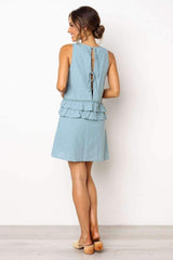 Pure Falbala Sleeveless Shift Dresses