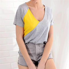 Casual Gored Round neck Short sleeve T-Shirts