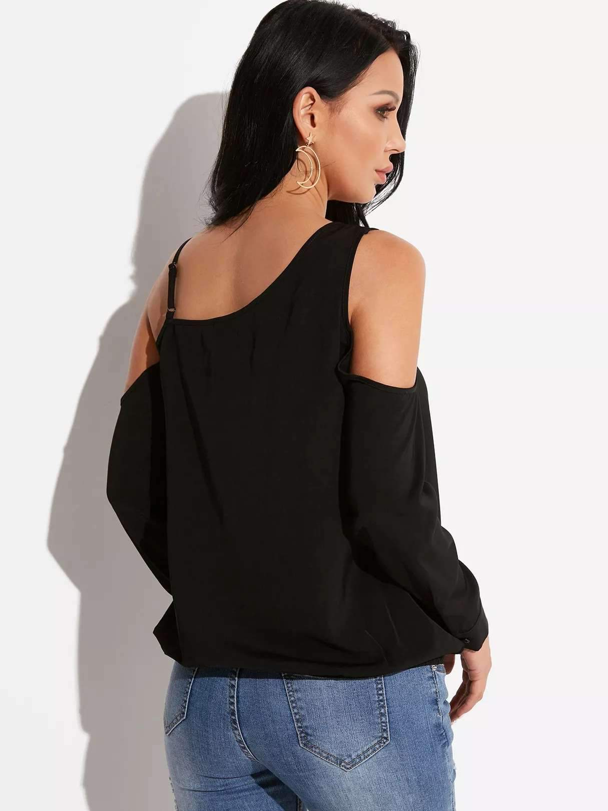 Sexy Pure Off shoulder V neck T-Shirts