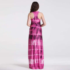 Off shoulder Vest Gradient print Maxi Dresses