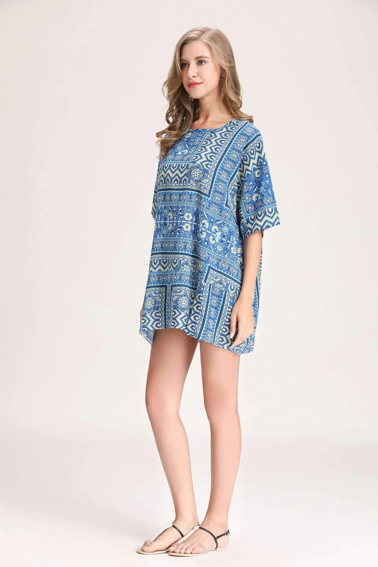 Loose Print Vent Short sleeve T-Shirts