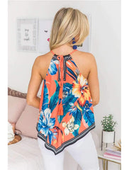 Casual Floral V neck Vest T-Shirts