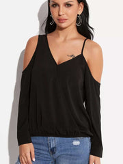 Sexy Pure Off shoulder V neck T-Shirts