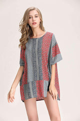 Loose Print Vent Short sleeve T-Shirts