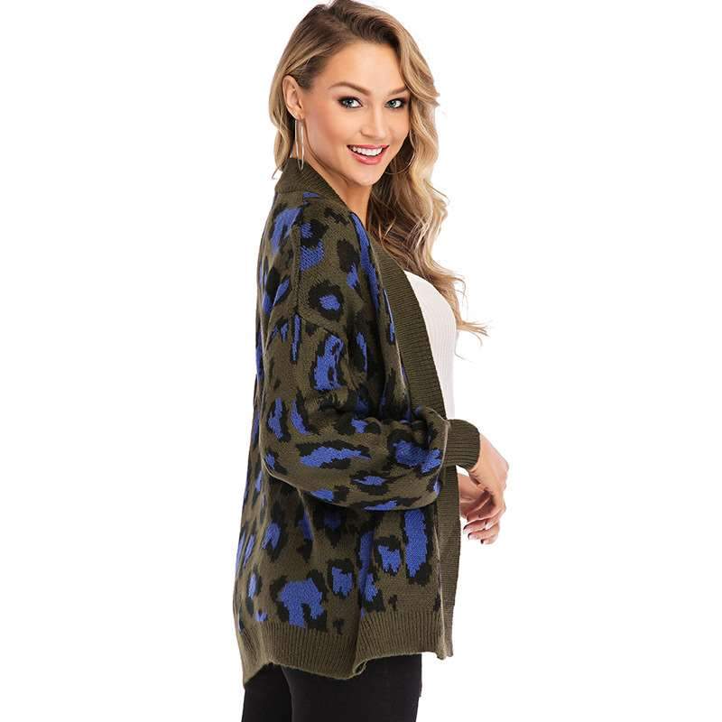 Sexy Loose Leopard print Knit Cardigan