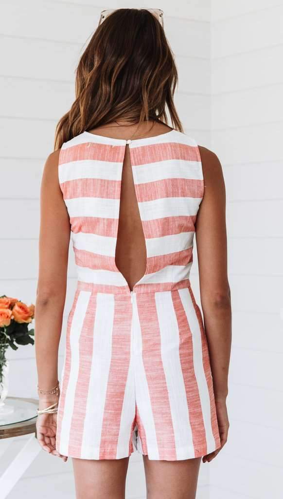 Sexy Stripe Sleeveless Jumpsuits