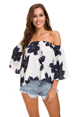 Sexy Off shoulder Print T-Shirts