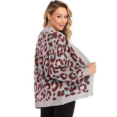 Sexy Loose Leopard print Knit Cardigan