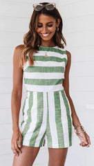 Sexy Stripe Sleeveless Jumpsuits