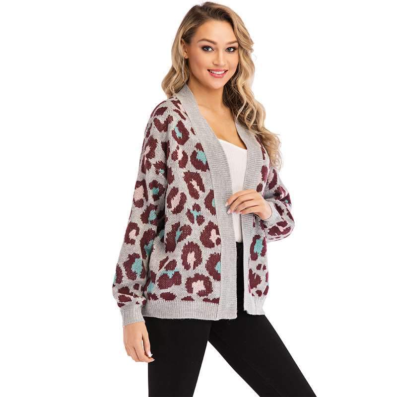 Sexy Loose Leopard print Knit Cardigan