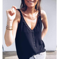 Fashion Reversible V neck Lace Vests