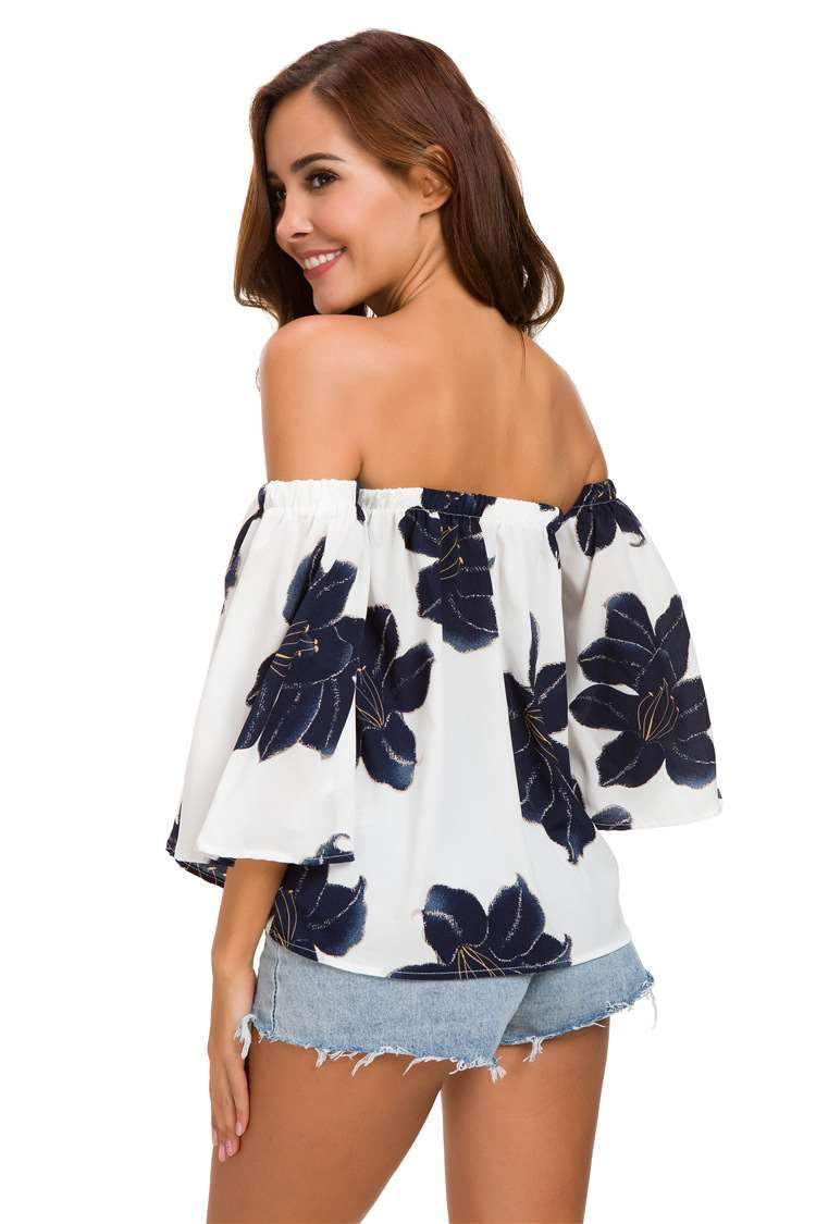 Sexy Off shoulder Print T-Shirts