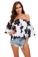 Sexy Off shoulder Print T-Shirts