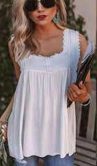 Casual Loose Pure Backless Vests