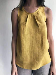 Round Neck Sleeveless Plain Casual Vests