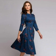 Fashion Print Long sleeve Skater Dresses