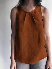 Round Neck Sleeveless Plain Casual Vests